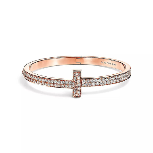 [Marins]T1 WIDE HINGED BANGLE DIAMOND PAVED BRACELET