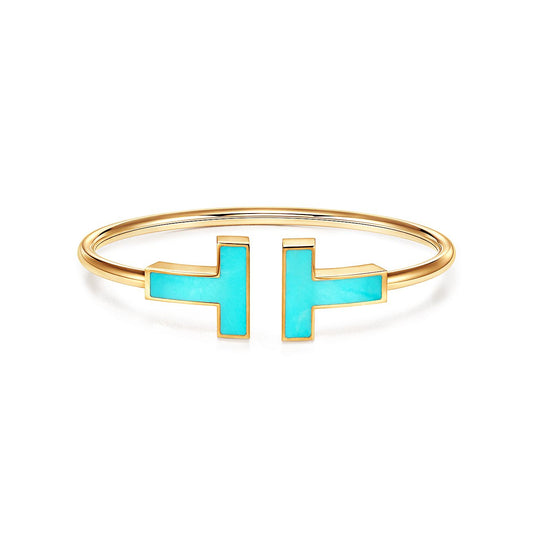 [Marins]T WIDE TURQUOISE OPEN BRACELET