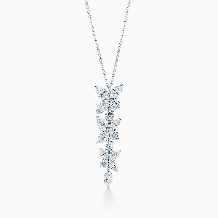 [Marins]MIXED CLUSTER DIAMOND DROP PENDANT