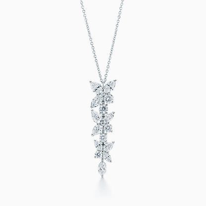 [Marins]MIXED CLUSTER DIAMOND DROP PENDANT