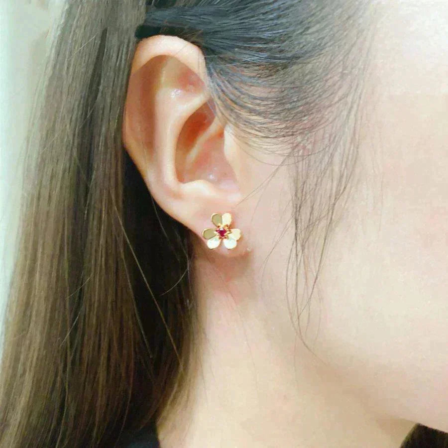 [Marins]FRIVOLE  FLOWER PINK EARRINGS