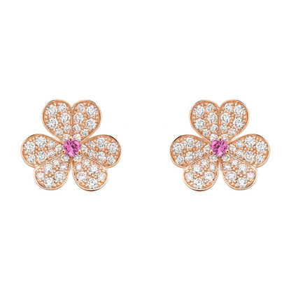 [Marins]FRIVOLE PINK GOLD FLOWER DIAMOND EARRINGS