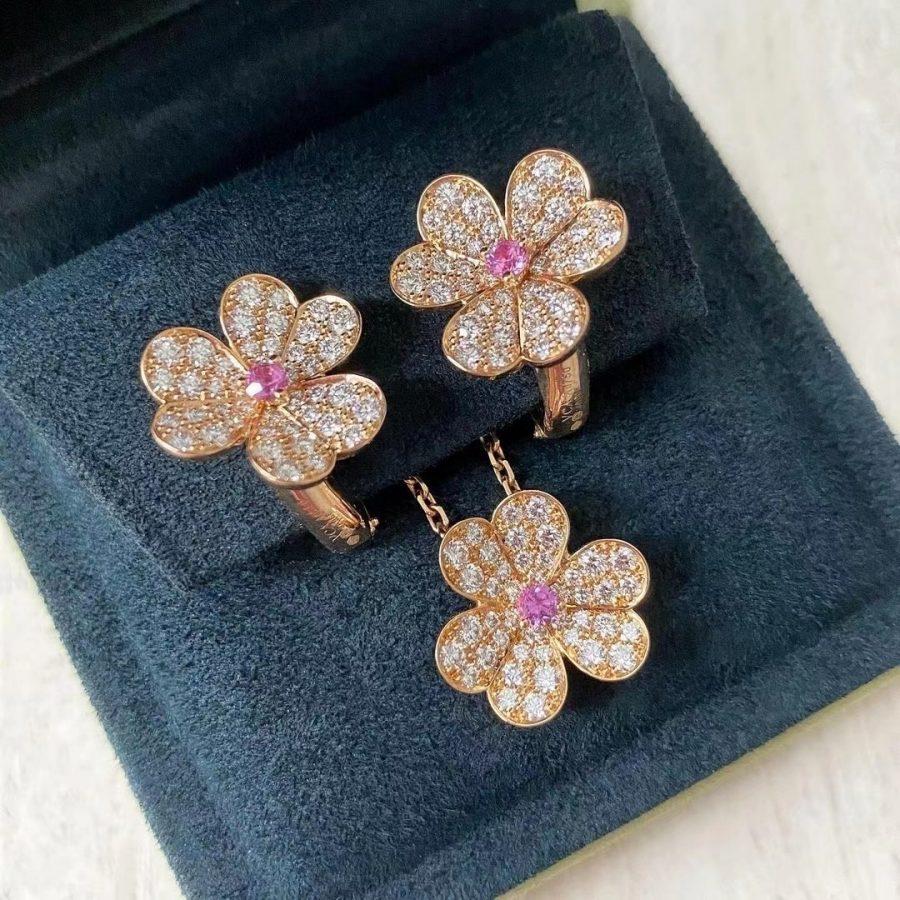 [Marins]FRIVOLE ROSE GOLD FLOWER DIAMOND NECKLACE