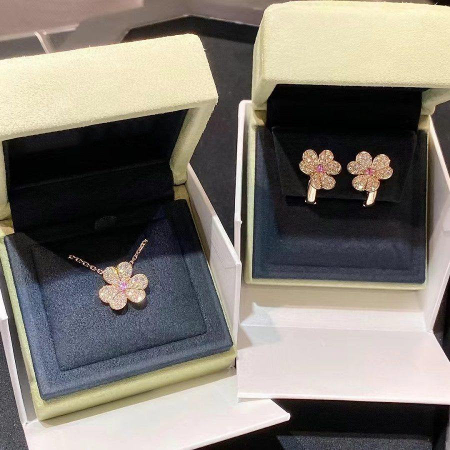 [Marins]FRIVOLE ROSE GOLD FLOWER DIAMOND NECKLACE