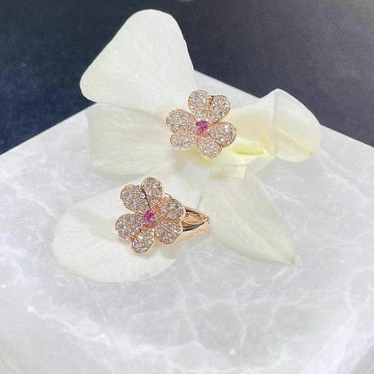 [Marins]FRIVOLE PINK GOLD FLOWER DIAMOND EARRINGS