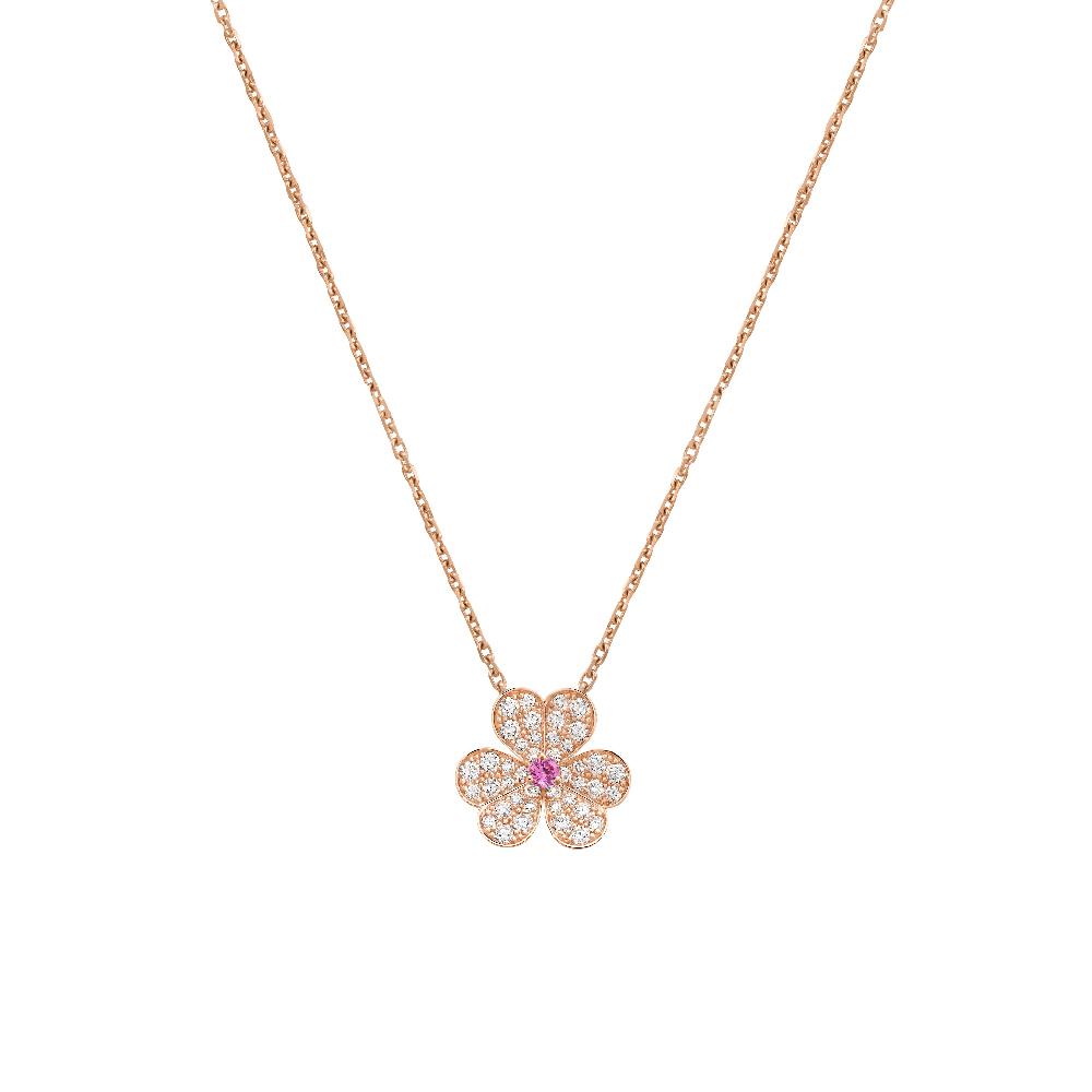 [Marins]FRIVOLE ROSE GOLD FLOWER DIAMOND NECKLACE