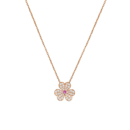 [Marins]FRIVOLE ROSE GOLD FLOWER DIAMOND NECKLACE