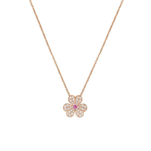 [Marins]FRIVOLE ROSE GOLD FLOWER DIAMOND NECKLACE