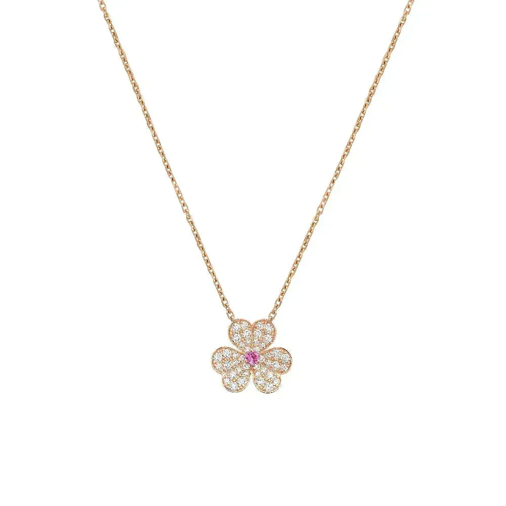 [Marins]FRIVOLE ROSE GOLD FLOWER DIAMOND NECKLACE