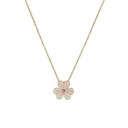 [Marins]FRIVOLE ROSE GOLD FLOWER DIAMOND NECKLACE
