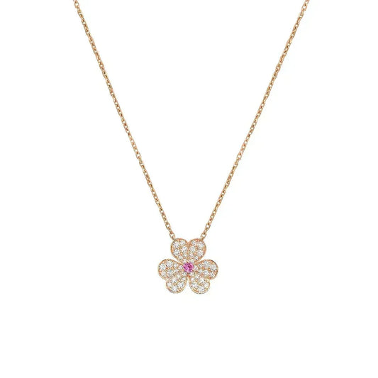 [Marins]FRIVOLE ROSE GOLD FLOWER DIAMOND NECKLACE
