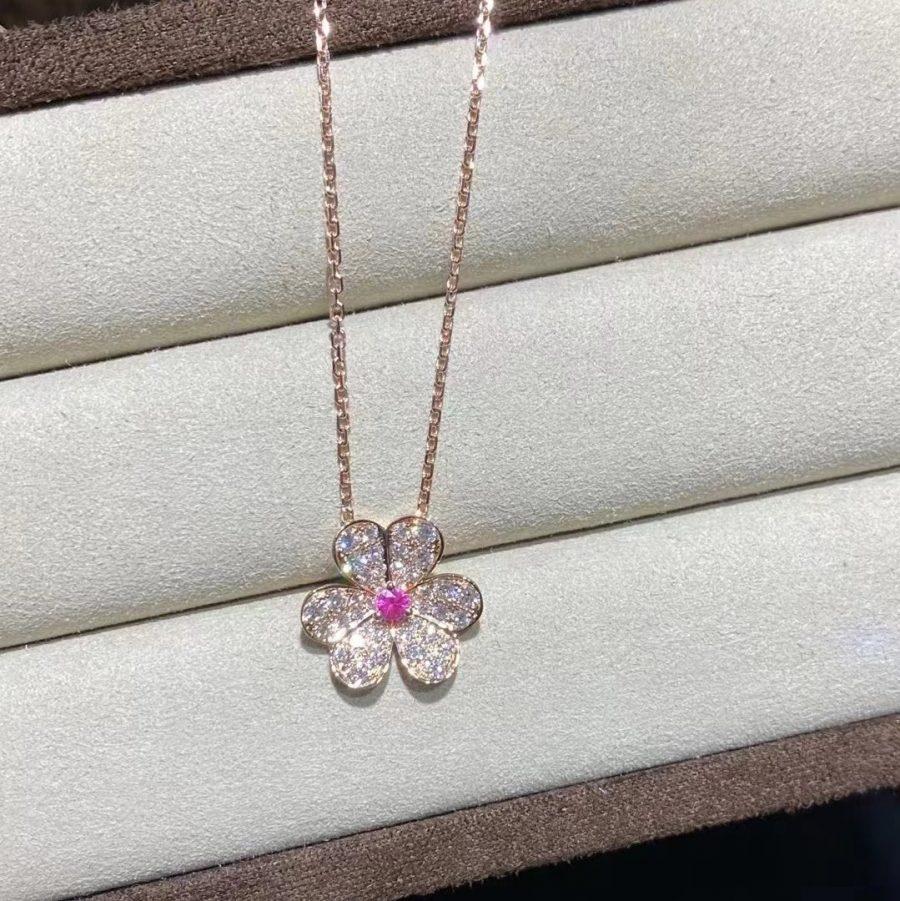 [Marins]FRIVOLE ROSE GOLD FLOWER DIAMOND NECKLACE