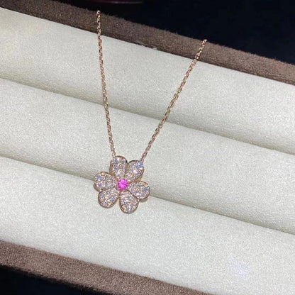 [Marins]FRIVOLE ROSE GOLD FLOWER DIAMOND NECKLACE