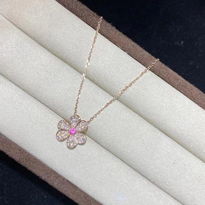 [Marins]FRIVOLE ROSE GOLD FLOWER DIAMOND NECKLACE