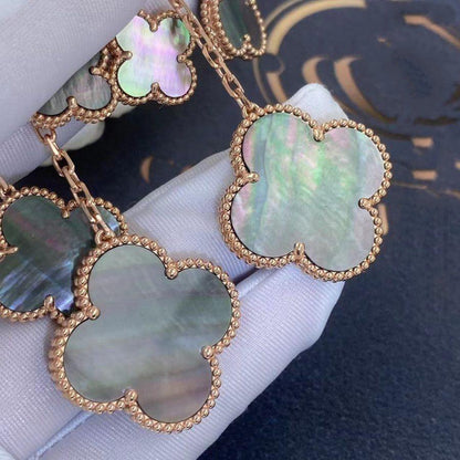[Marins]CLOVER EARRINGS DARK MOP 4 MOTIFS ROSE GOLD