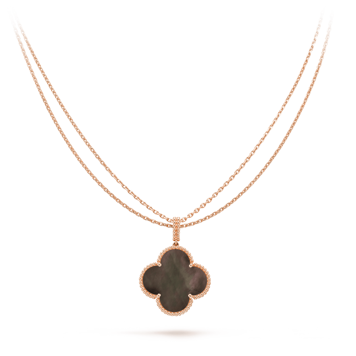 [Marins]CLOVER 25MM GOLD DARK MOP BIG CLOVER NECKLACE