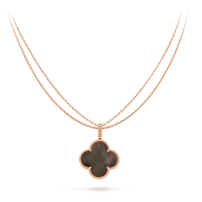 [Marins]CLOVER 25MM GOLD DARK MOP BIG CLOVER NECKLACE