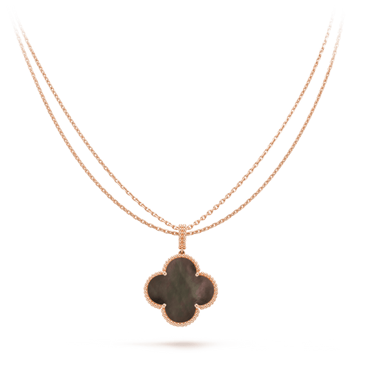 [Marins]CLOVER 25MM GOLD DARK MOP BIG CLOVER NECKLACE