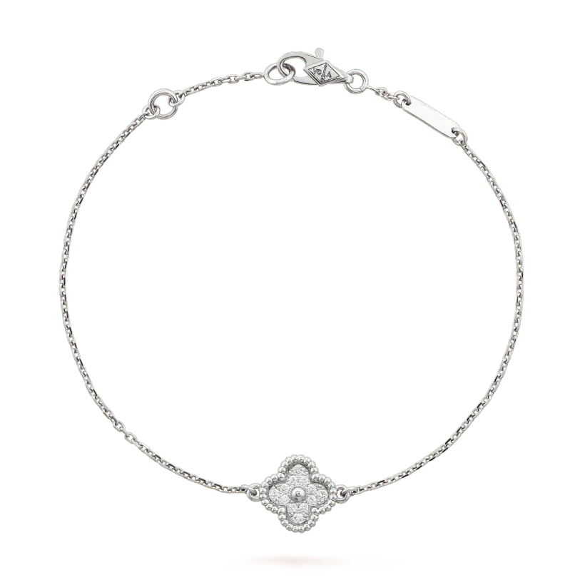 [Marins]CLOVER  SINGLE FLOWER BRACELET SILVER