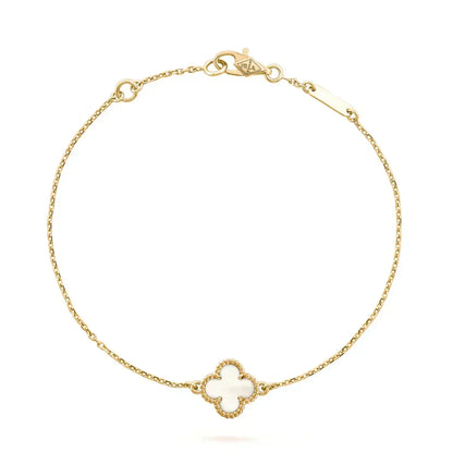[Marins]CLOVER WHITE MOP SINGLE FLOWER BRACELET