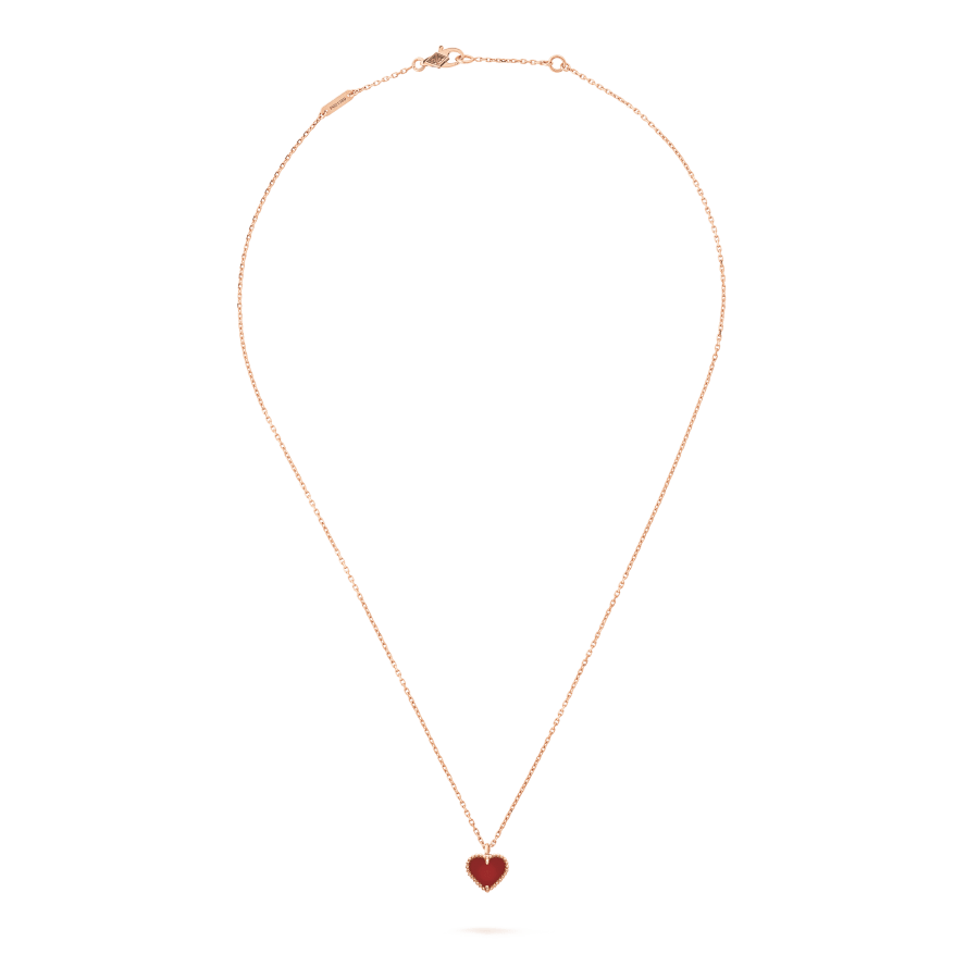 [Marins]SWEET CLOVER CARNELIAN HEART NECKLACE