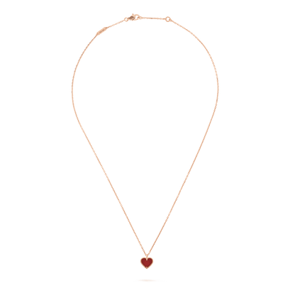 [Marins]SWEET CLOVER CARNELIAN HEART NECKLACE