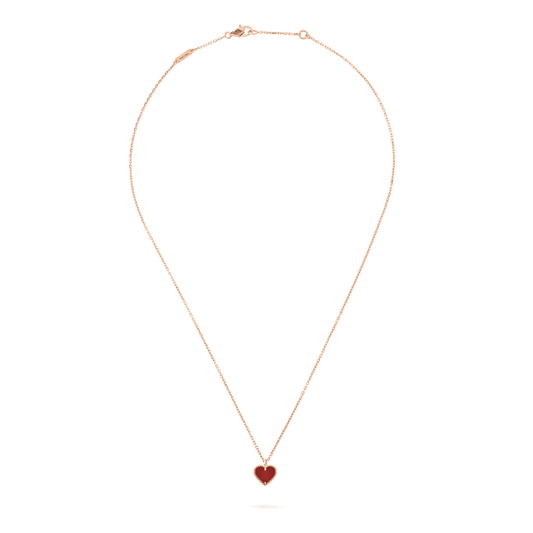 [Marins]SWEET CLOVER CARNELIAN HEART NECKLACE