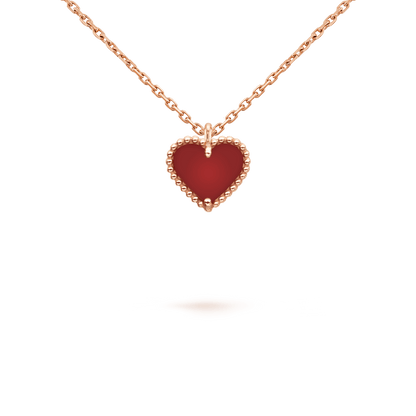 [Marins]SWEET CLOVER CARNELIAN HEART NECKLACE