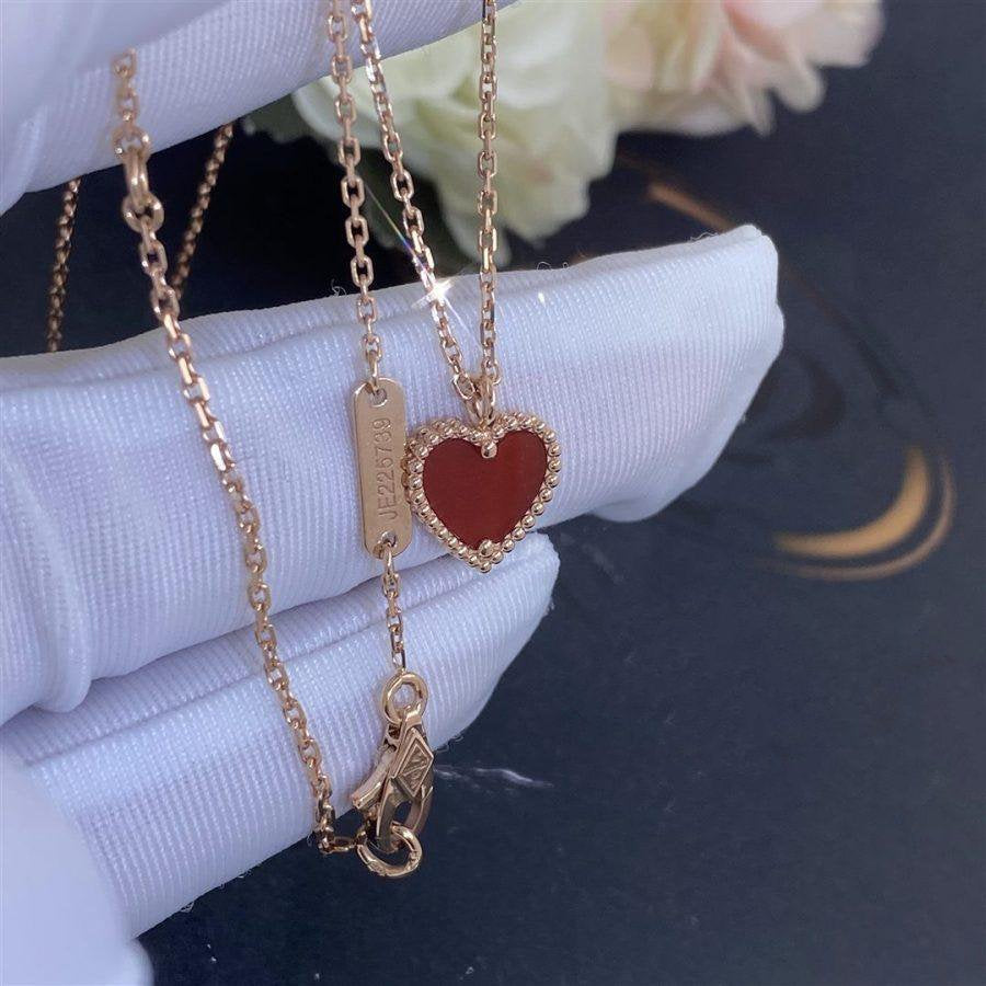 [Marins]SWEET CLOVER CARNELIAN HEART NECKLACE