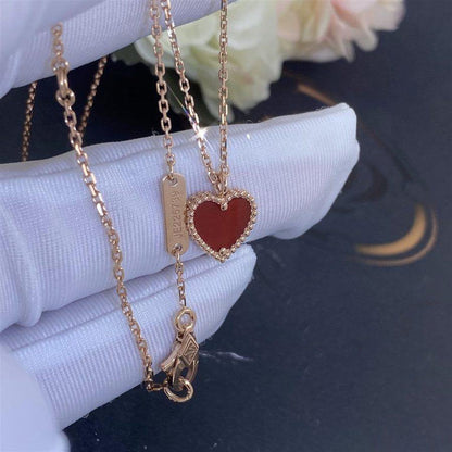 [Marins]SWEET CLOVER CARNELIAN HEART NECKLACE