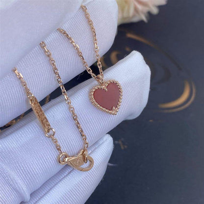 [Marins]SWEET CLOVER CARNELIAN HEART NECKLACE