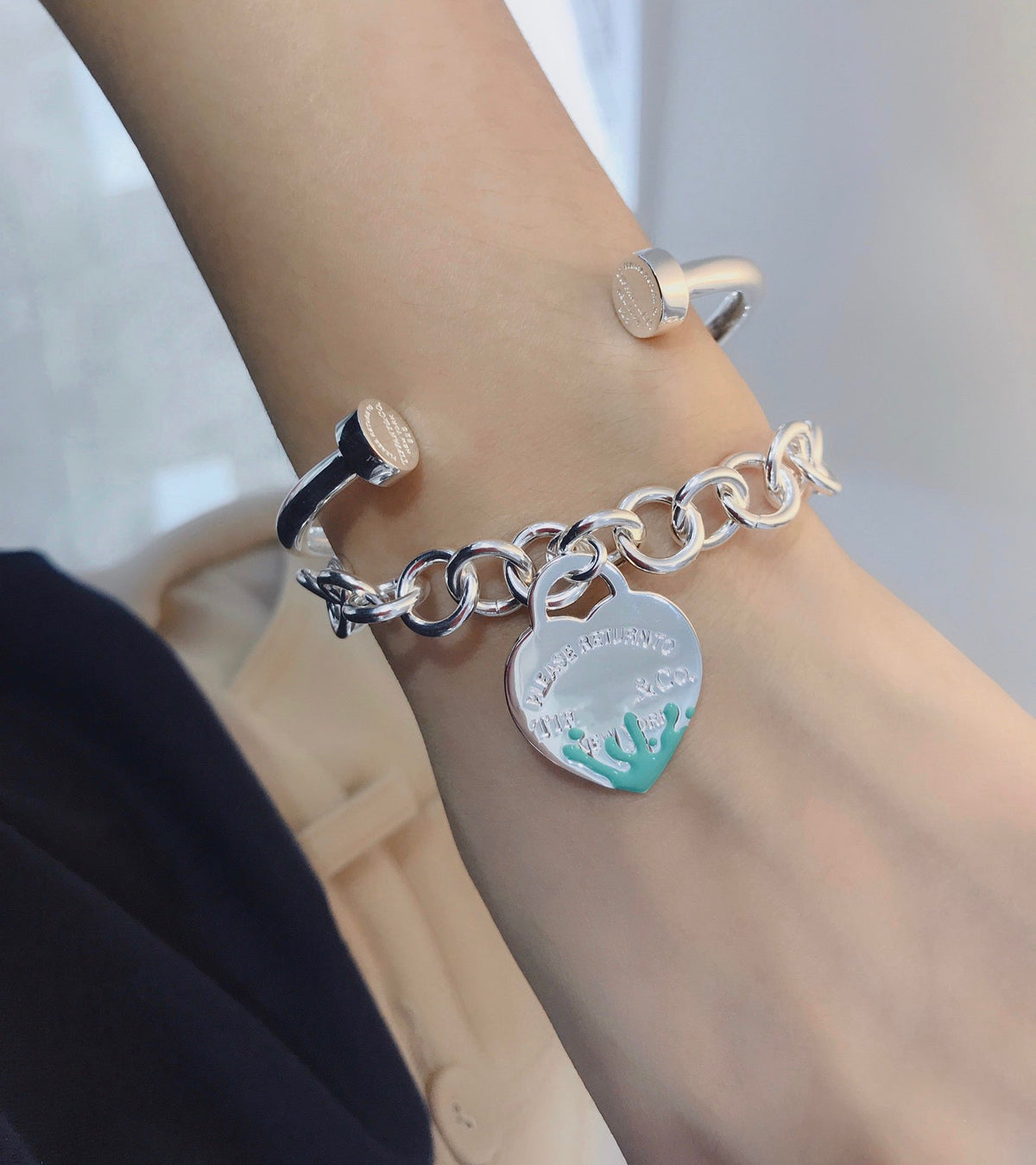[Marins]LOVE HEART RETURN TO TIF SILVER BRACELET