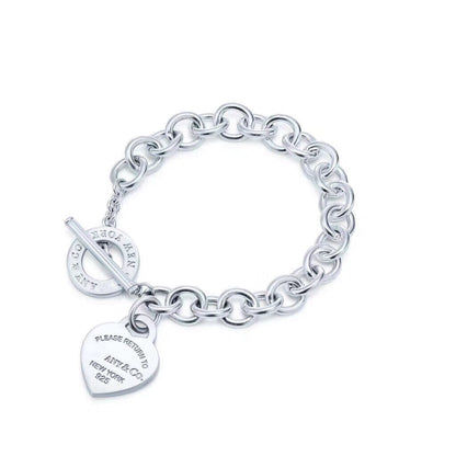 [Marins]LOVE HEART PIN BUCKLE RETURN TO TIF SILVER BRACELET