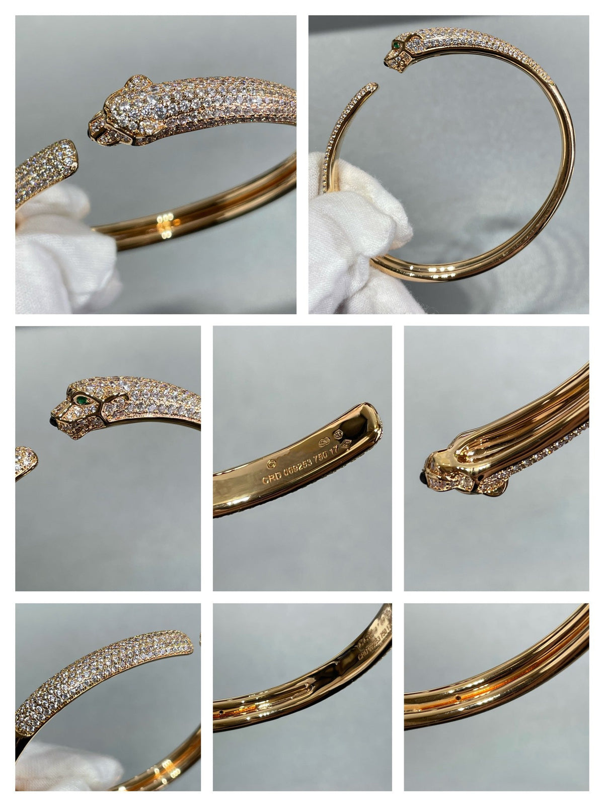 [Marins]PANTHERE FULL DIAMOND OPEN BRACELET