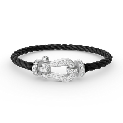 [Marins]FORCE LARGE HORSESHOE FULL DIAMOND BRACELET SILVER