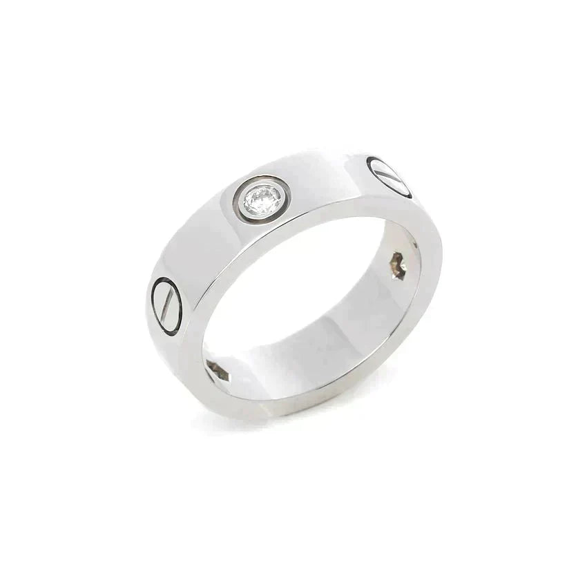[Marins]LOVE RING 5.5MM 3 DIAMONDS SILVER